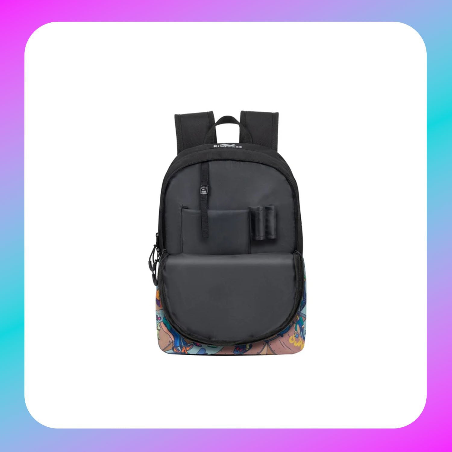RIVACASE 5420 Agora black Urban Print backpack "Skaters", 12L / 12 Secondary image
