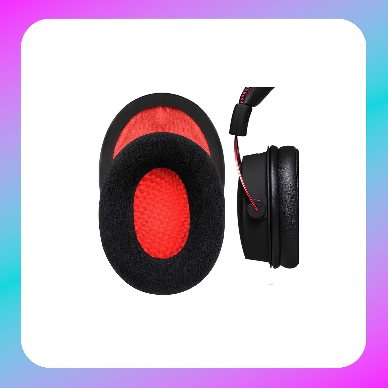 HyperX Cloud Velour Ear Cushions - Black/Red