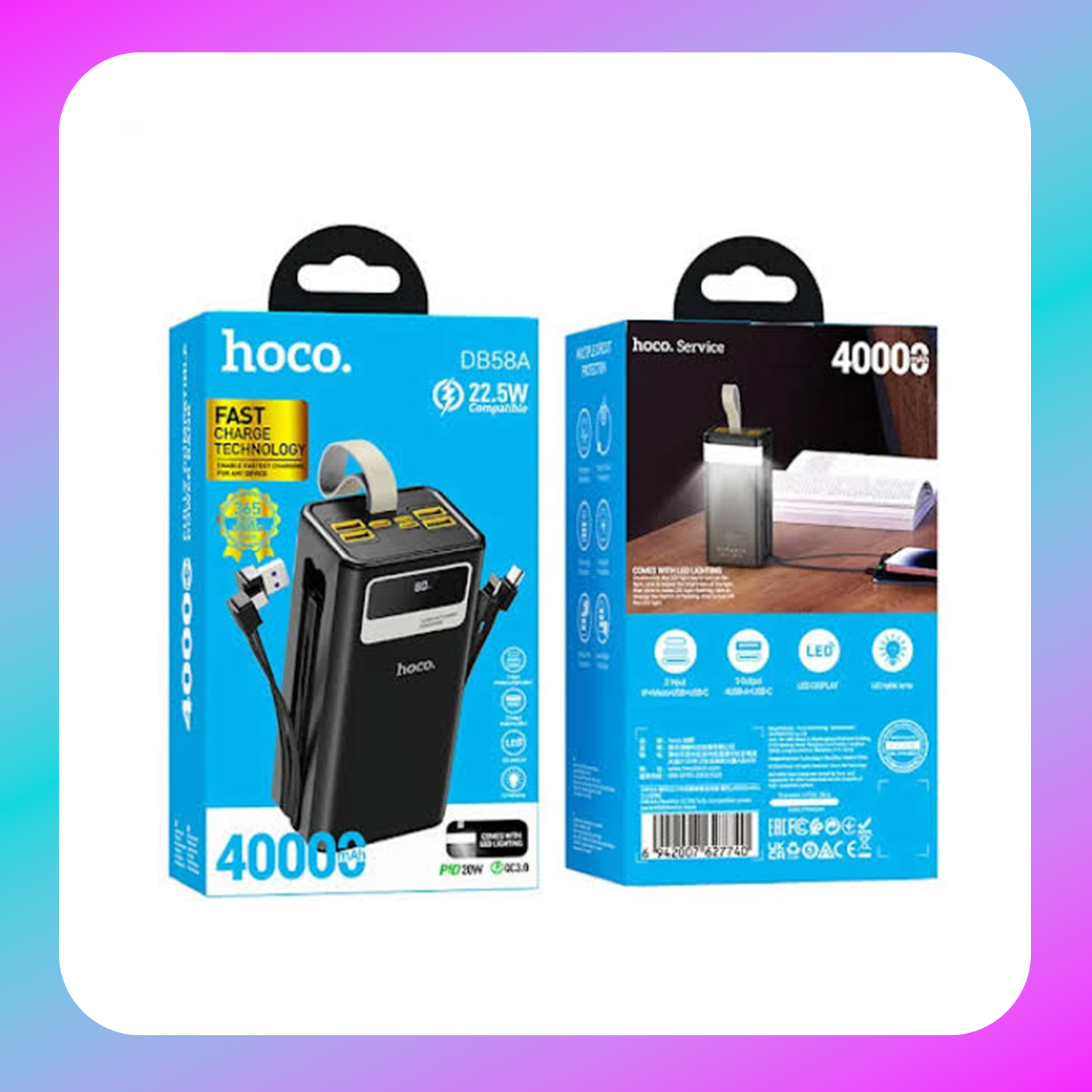 Hoco DB58A Plentiful 22.5W fully compatible power bank(40000mAh) Main image