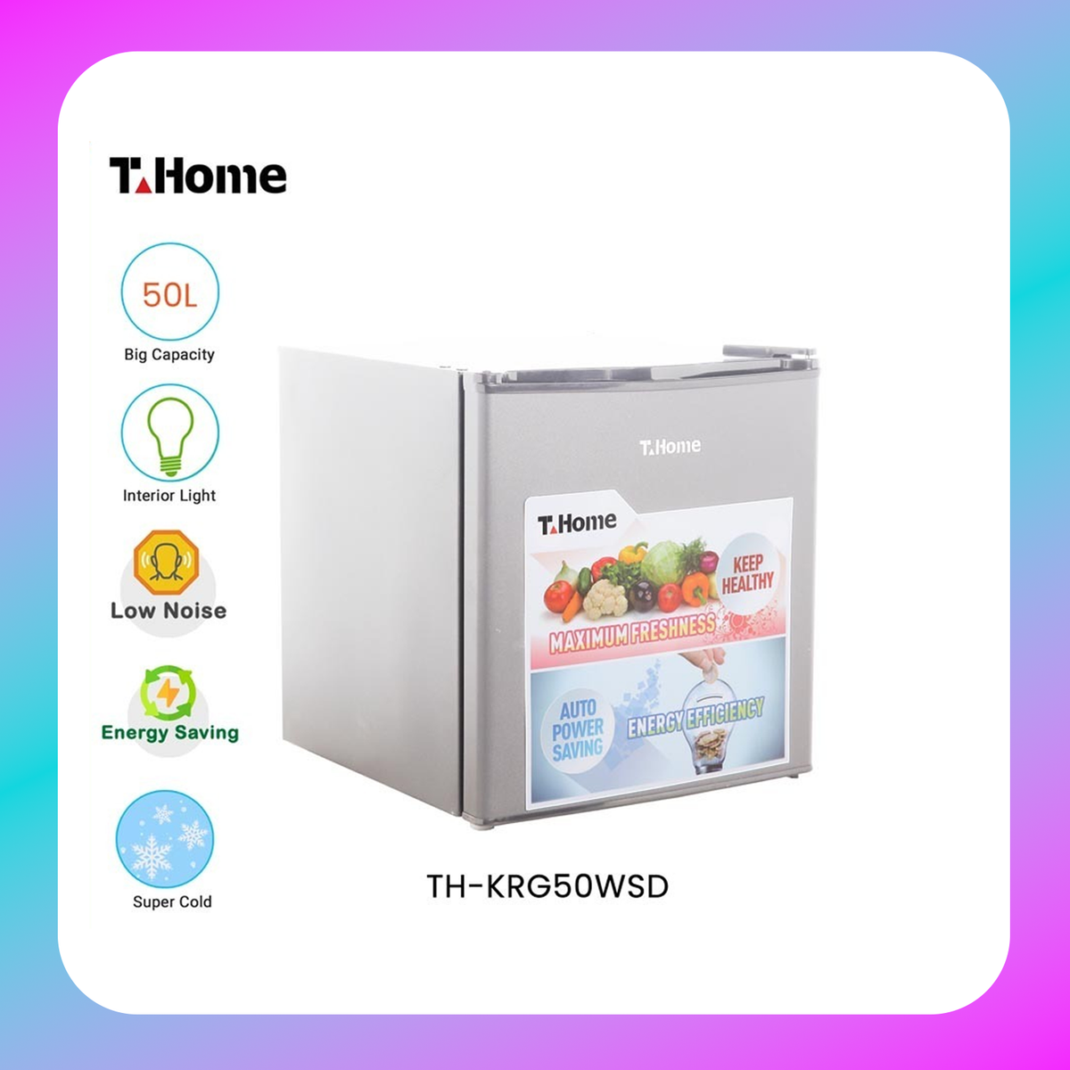 T-Home 50L One Door Refrigerator (TH-KRG50WSD) Main image