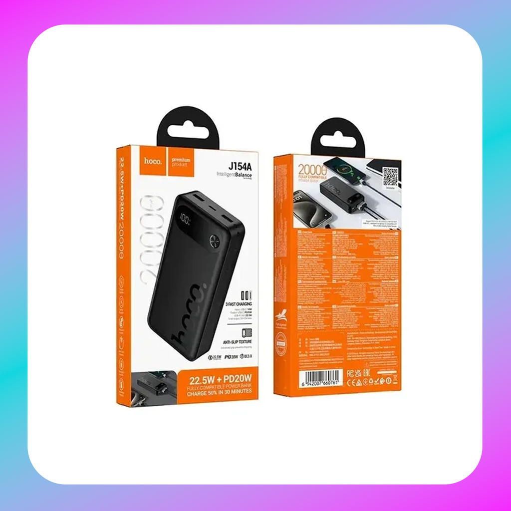 Hoco J154A Victorious 22.5W+PD20W fully compatible power bank(20000mAh)