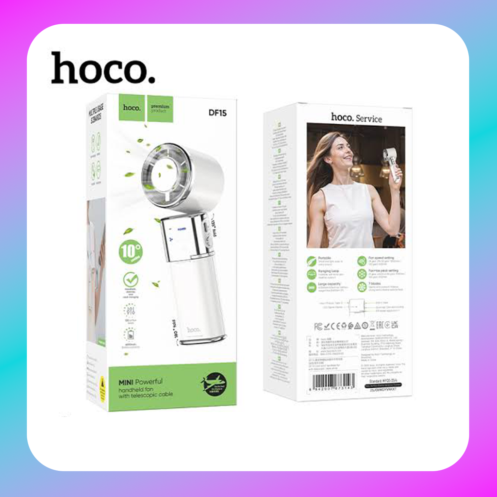 Hoco DF15 Cool wind handheld fan with telescopic cable