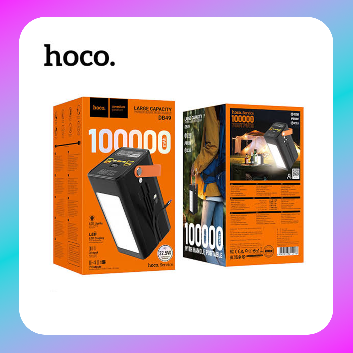 Hoco DB49 Action 22.5W fully compatible power bank(100000mAh) Main image