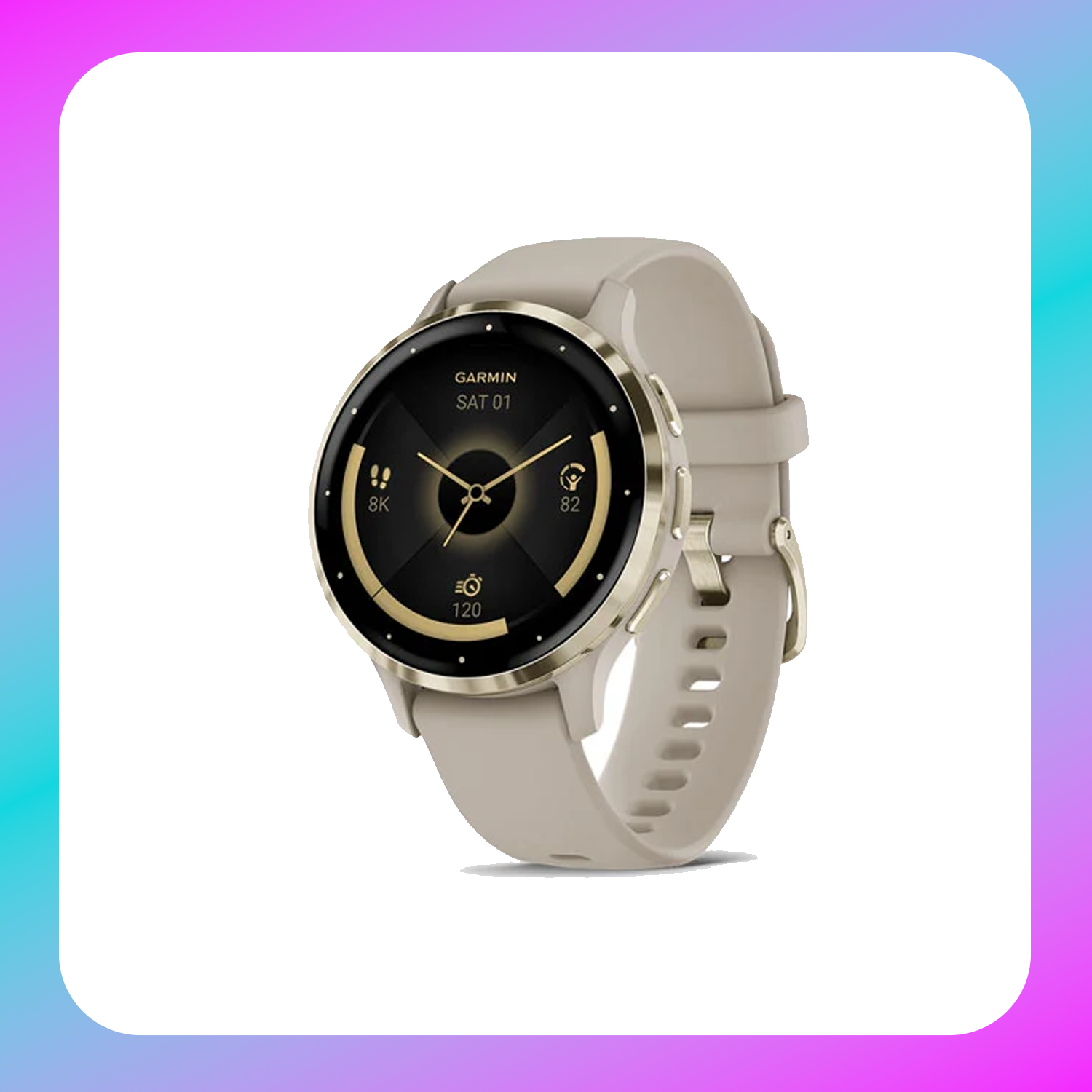 Garmin Venu® 3S, French Gray Case and band Main image