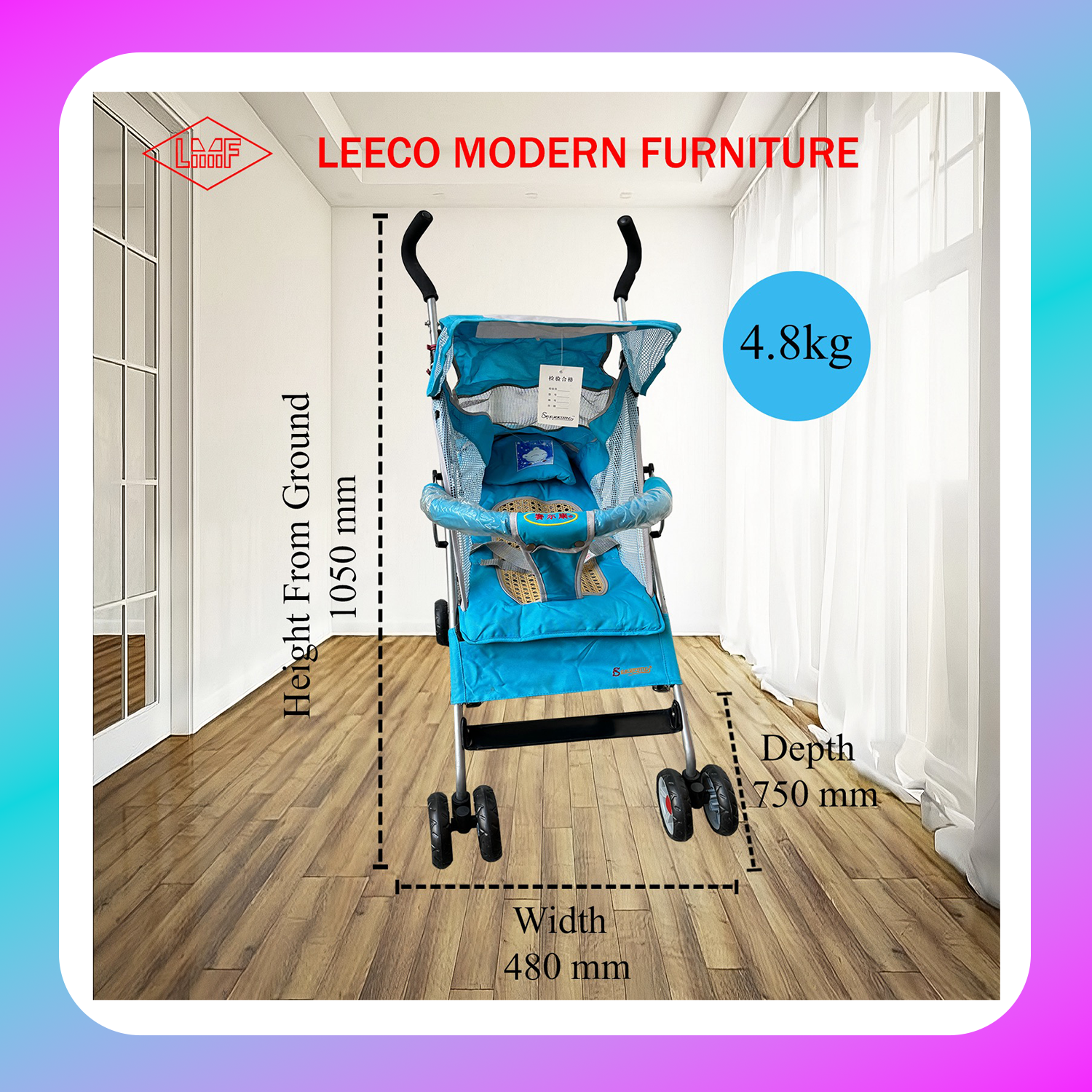 Leeco 861 Baby Stroller (Blue) Main image