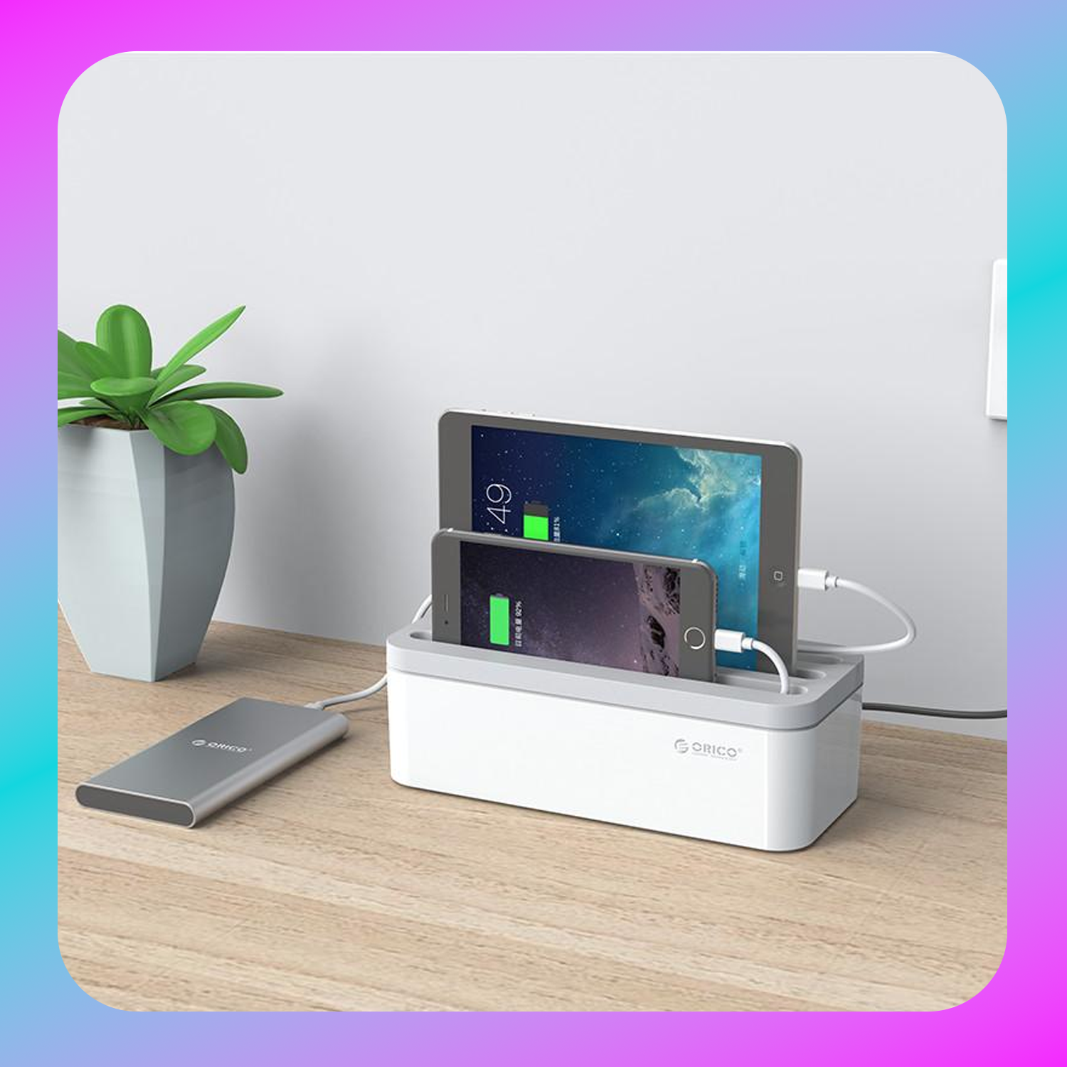ORICO Data Charging Cable Storage Box (CSB-18-WH-BP) Secondary image