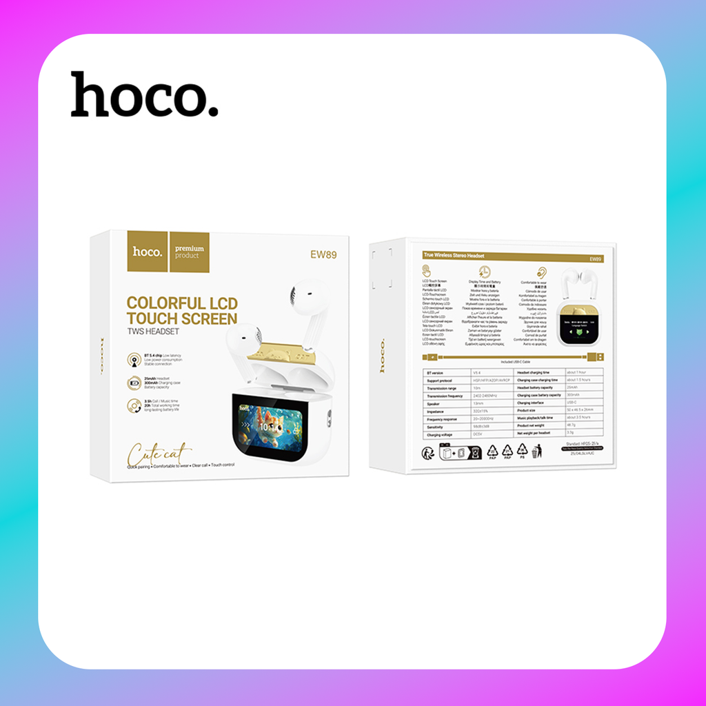 Hoco EW89 Kissa true wireless touch screen BT headset