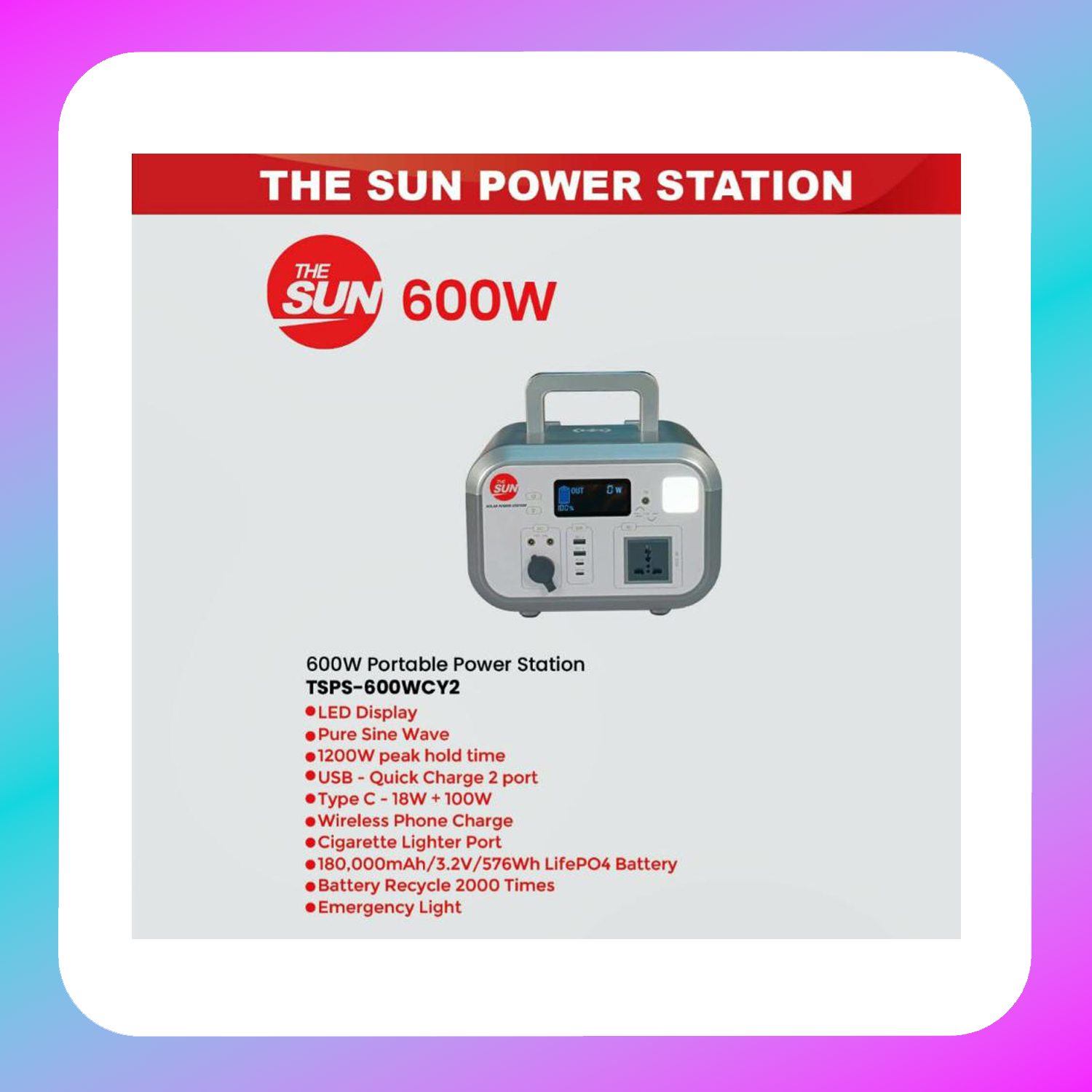 The Sun Power Station (600W)