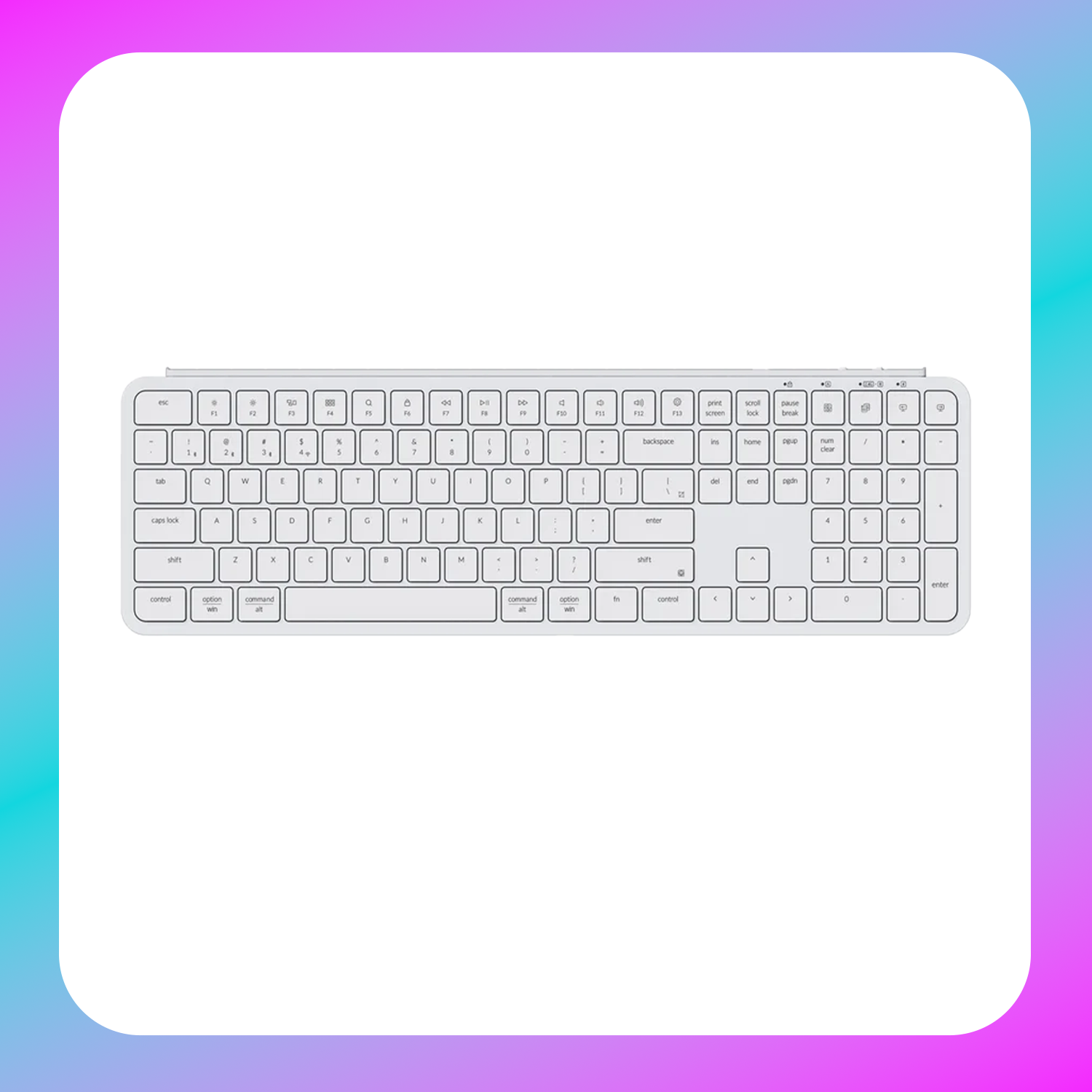 Keychron B6 Pro Ultra-Slim Wireless Keyboard - Ivory White