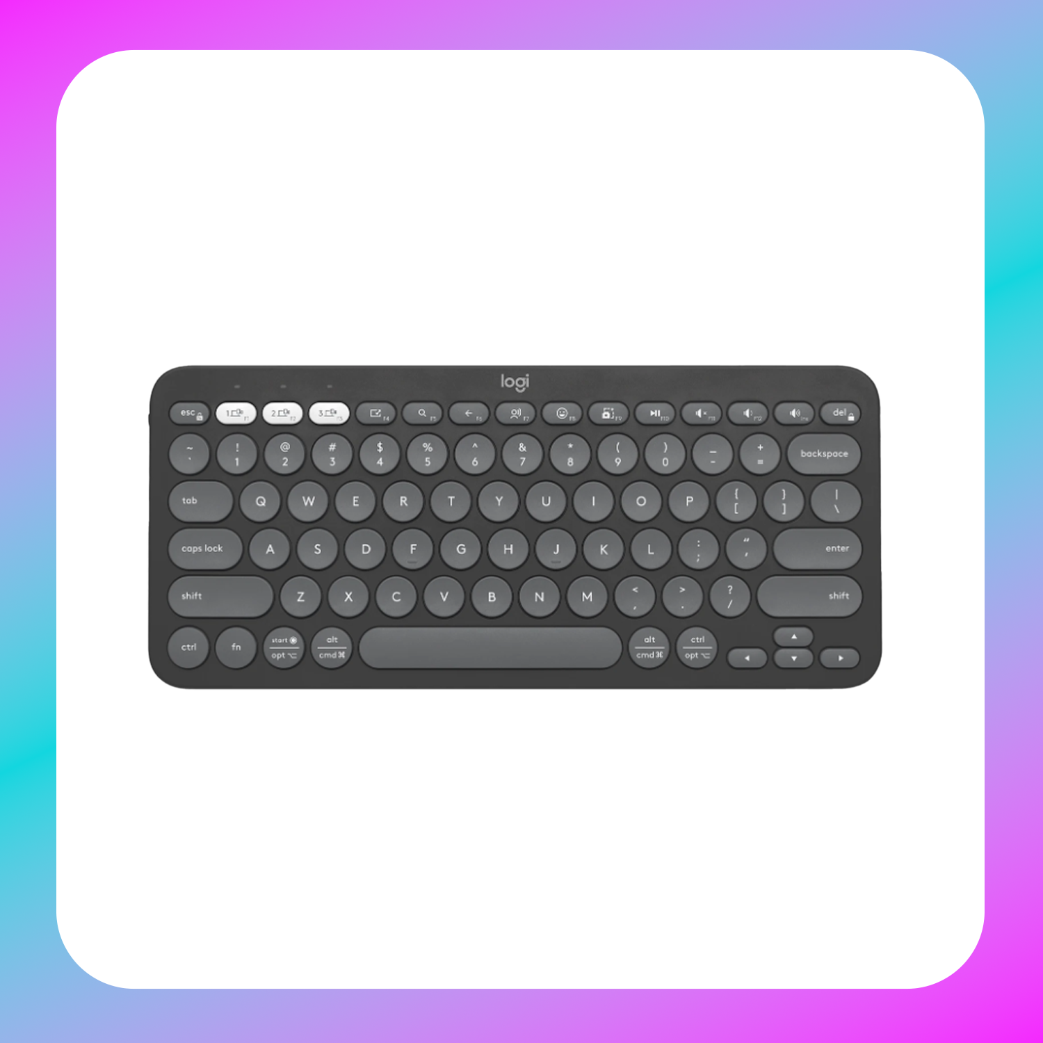 Logitech Pebble Keys 2 K380s Bluetooth Keyboard - Tonal Graphite Main image