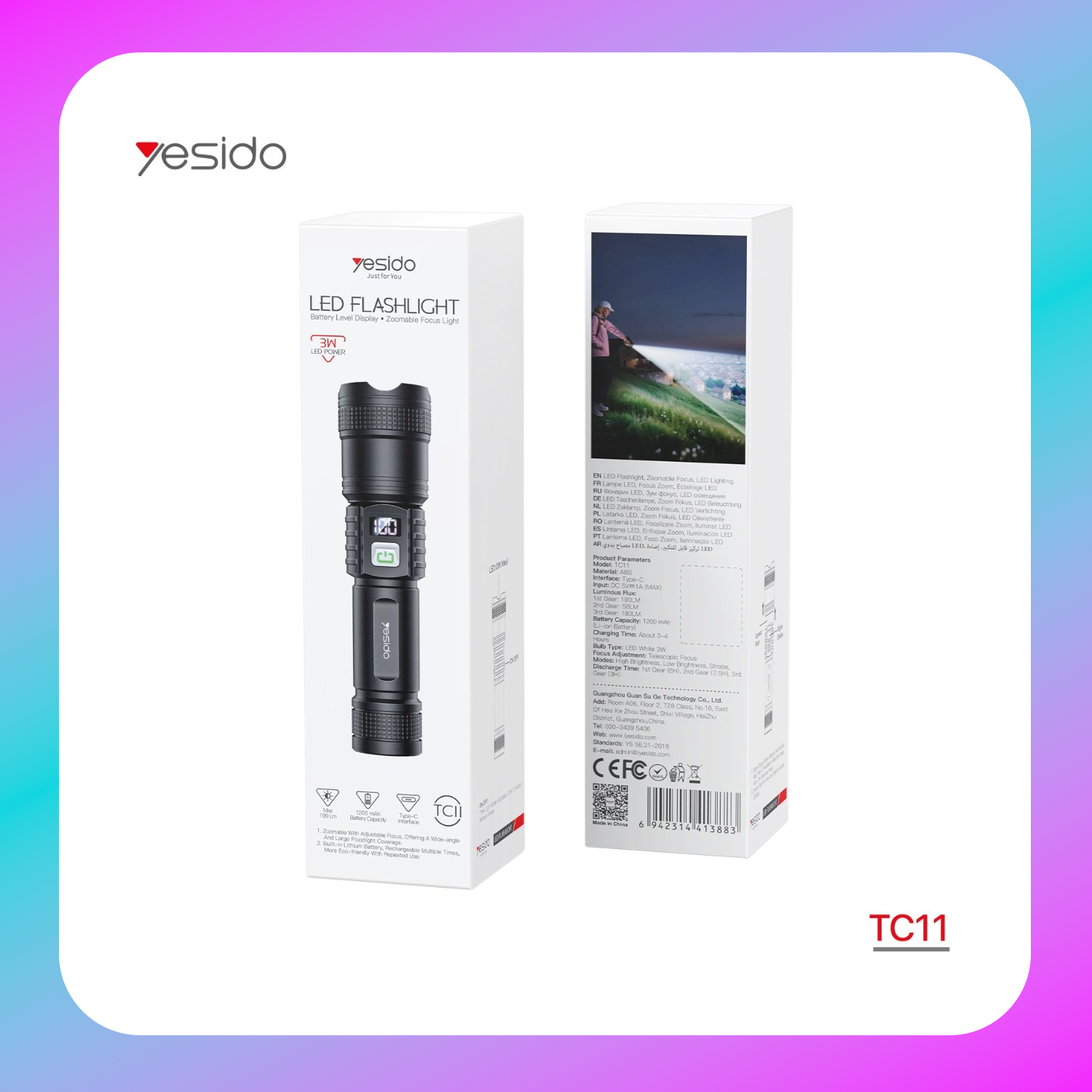 Yesido TC11 (telescopic flashlight Lamp ) Secondary image