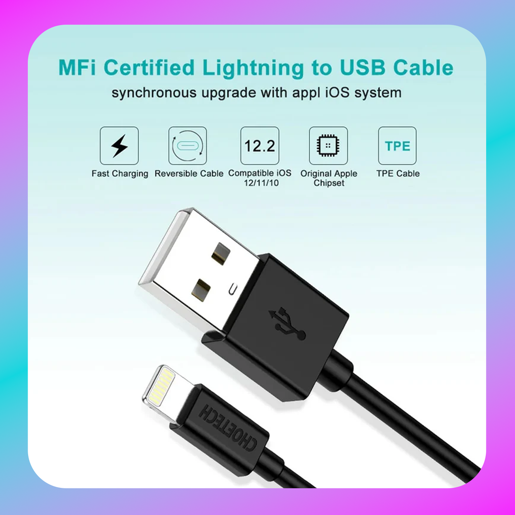 Choetech USB-A to Lightning Cable 1.2M (IP0027)