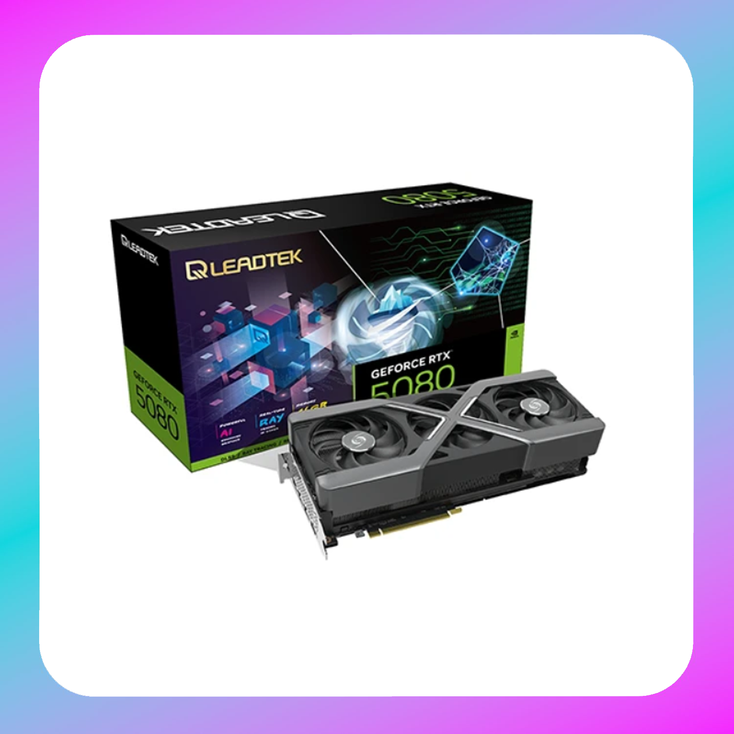 LeadTek RTX 5080 Hurricane GDDR7 16G, 3x8pin PCIe connectors Main image