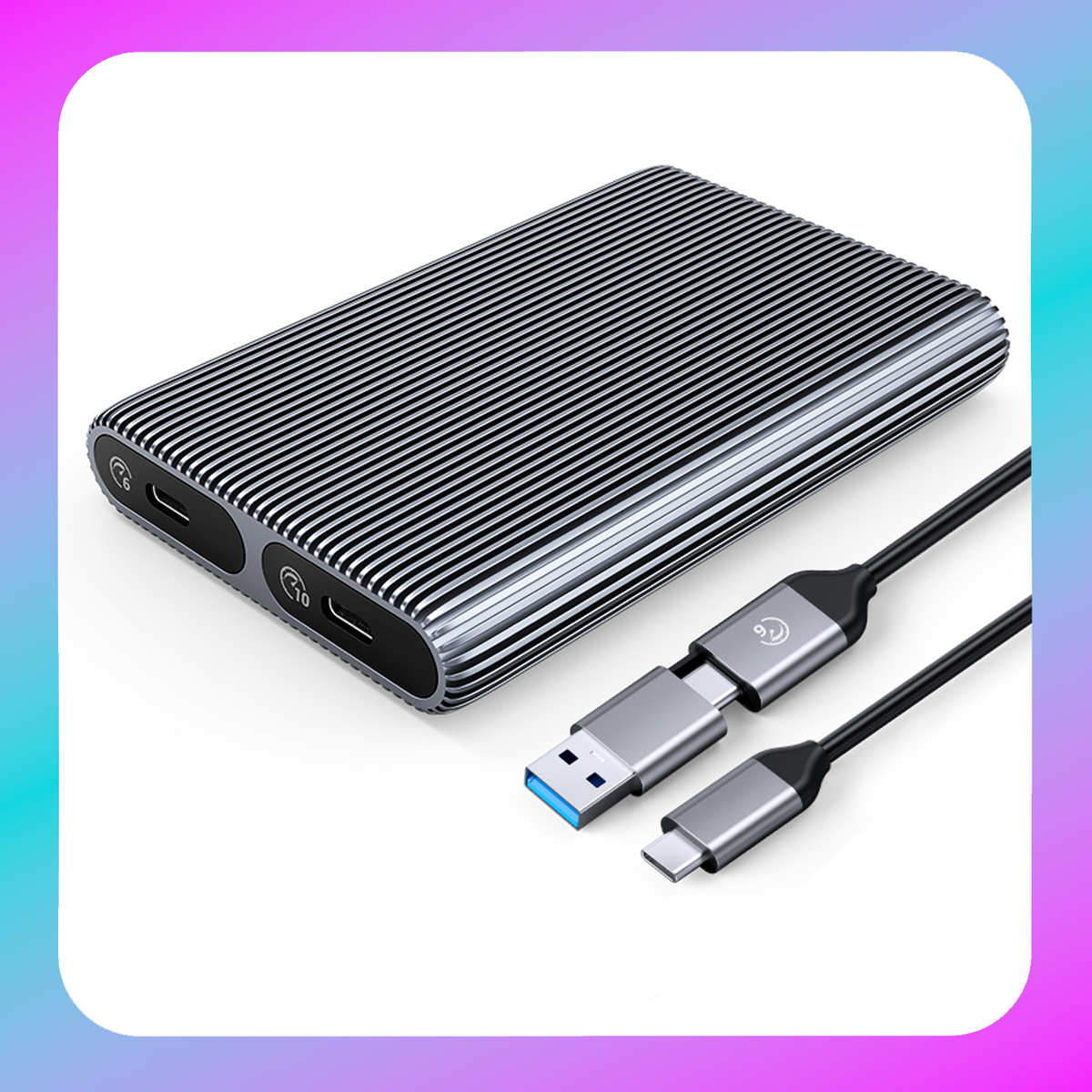 ORICO Dual-bay M.2 NVME + SATA SSD Enclosure