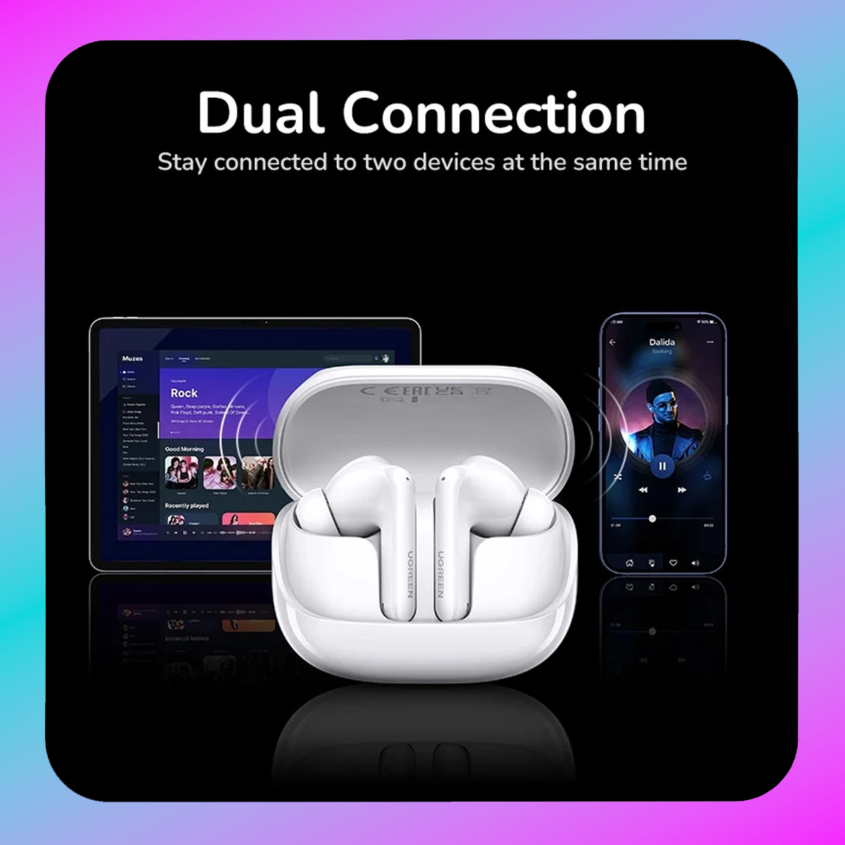 UGREEN EchoBuds Magic Active Noise Cancelling Earbuds with touchscren