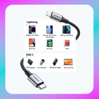 UGREEN MFI USB-C to Lighting Nylon Braided Charging Cable 2m