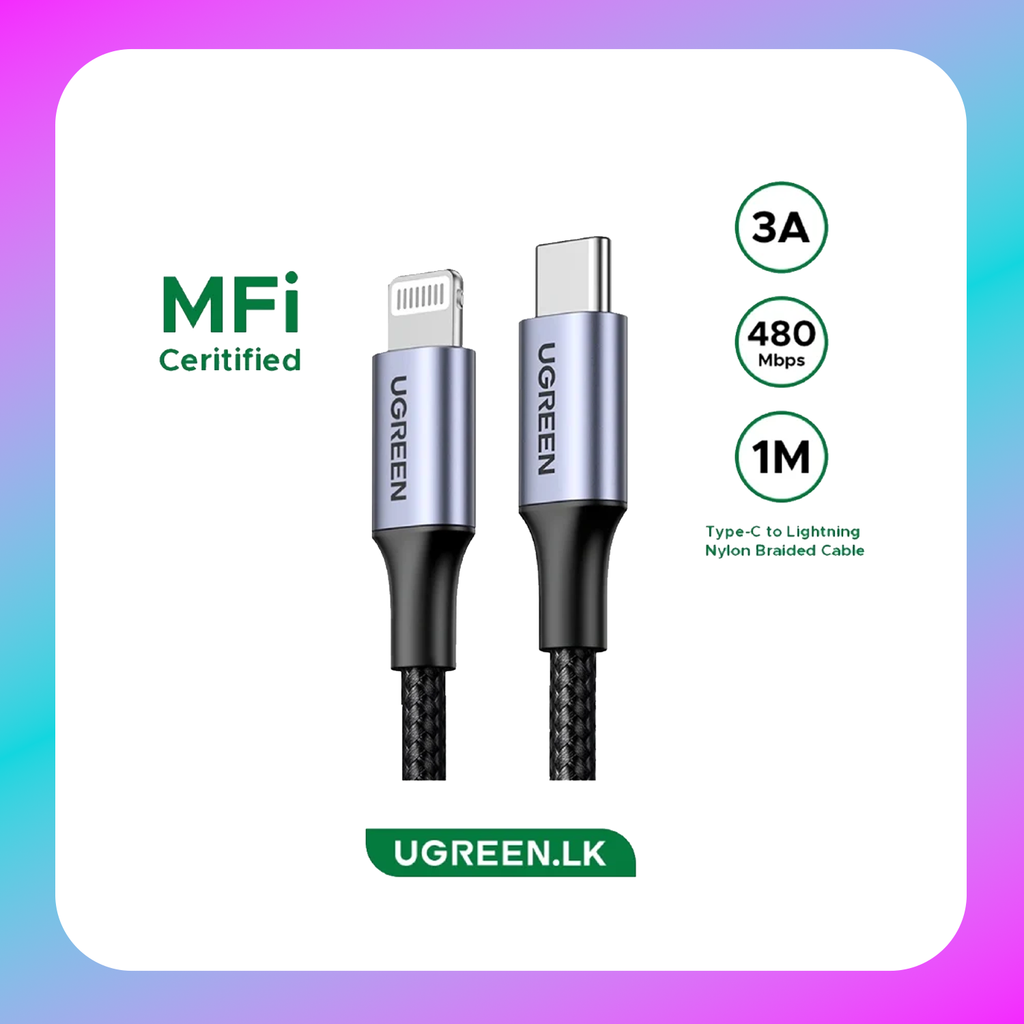 UGREEN MFI USB-C to Lighting Nylon Braided Charging Cable 1m(US304)
