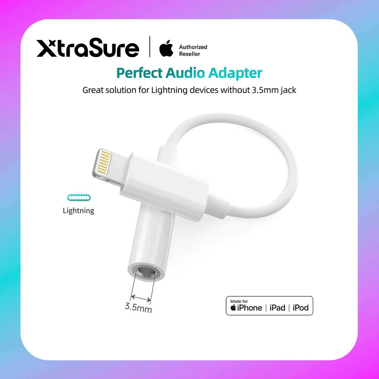 Choetech Lightning to 3.5mm Audio Jack (AUX005) White