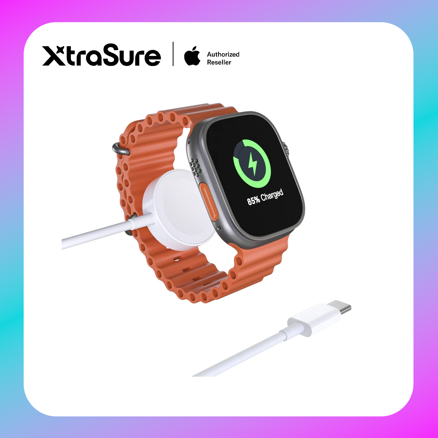 Choetech Apple Watch USB-C Wireless Charging Cable (T400-F) White Secondary image