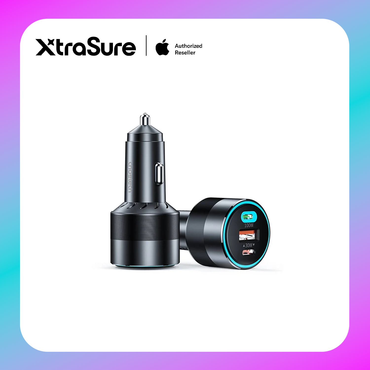Choetech 130W Dual USB-C Fast Car Charger (TC0011) Black