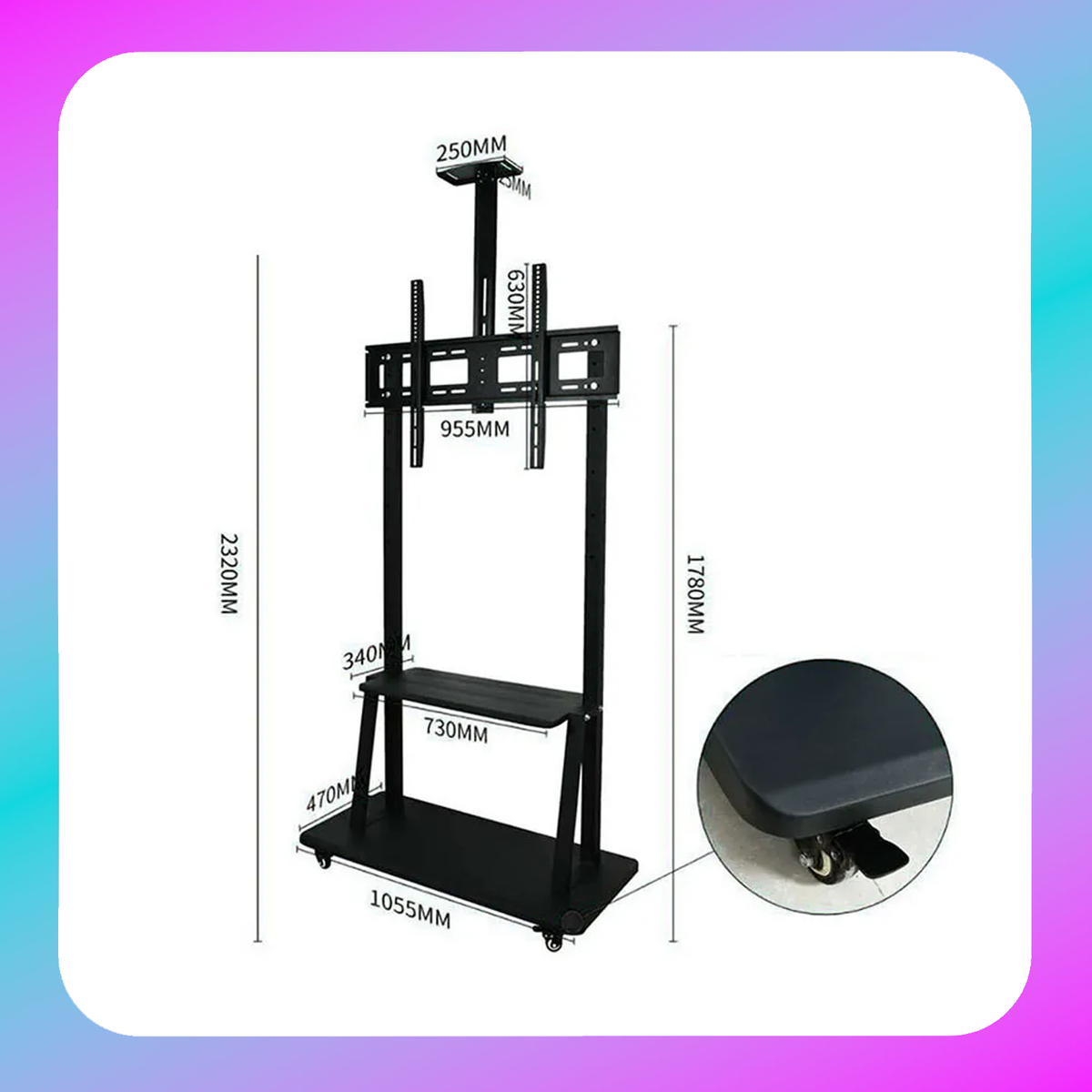 Euro 1800 Mobile TV Cart for 32-90 inch