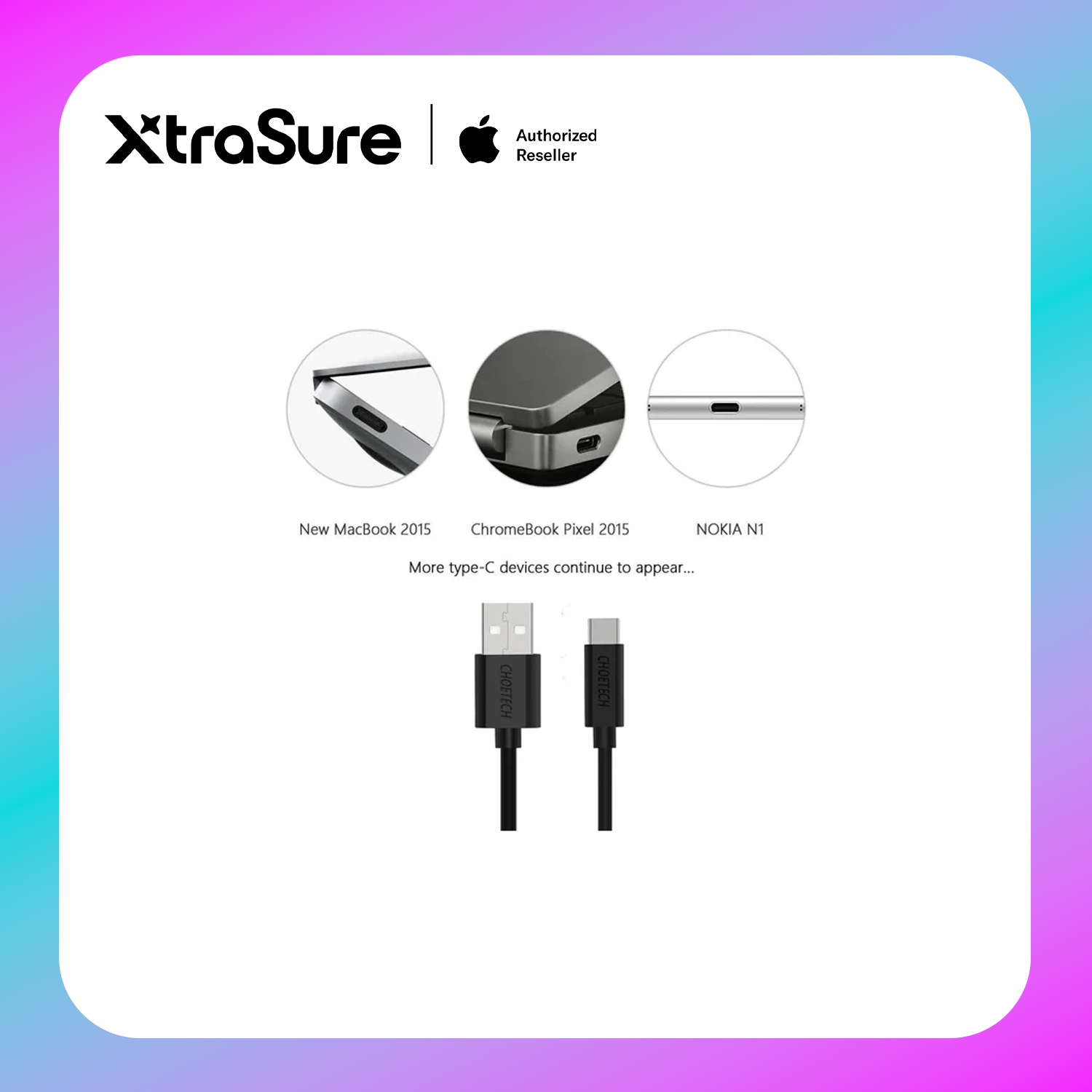 Choetech usb-A to type-c PVC cable 2m (AC0004) Black Secondary image