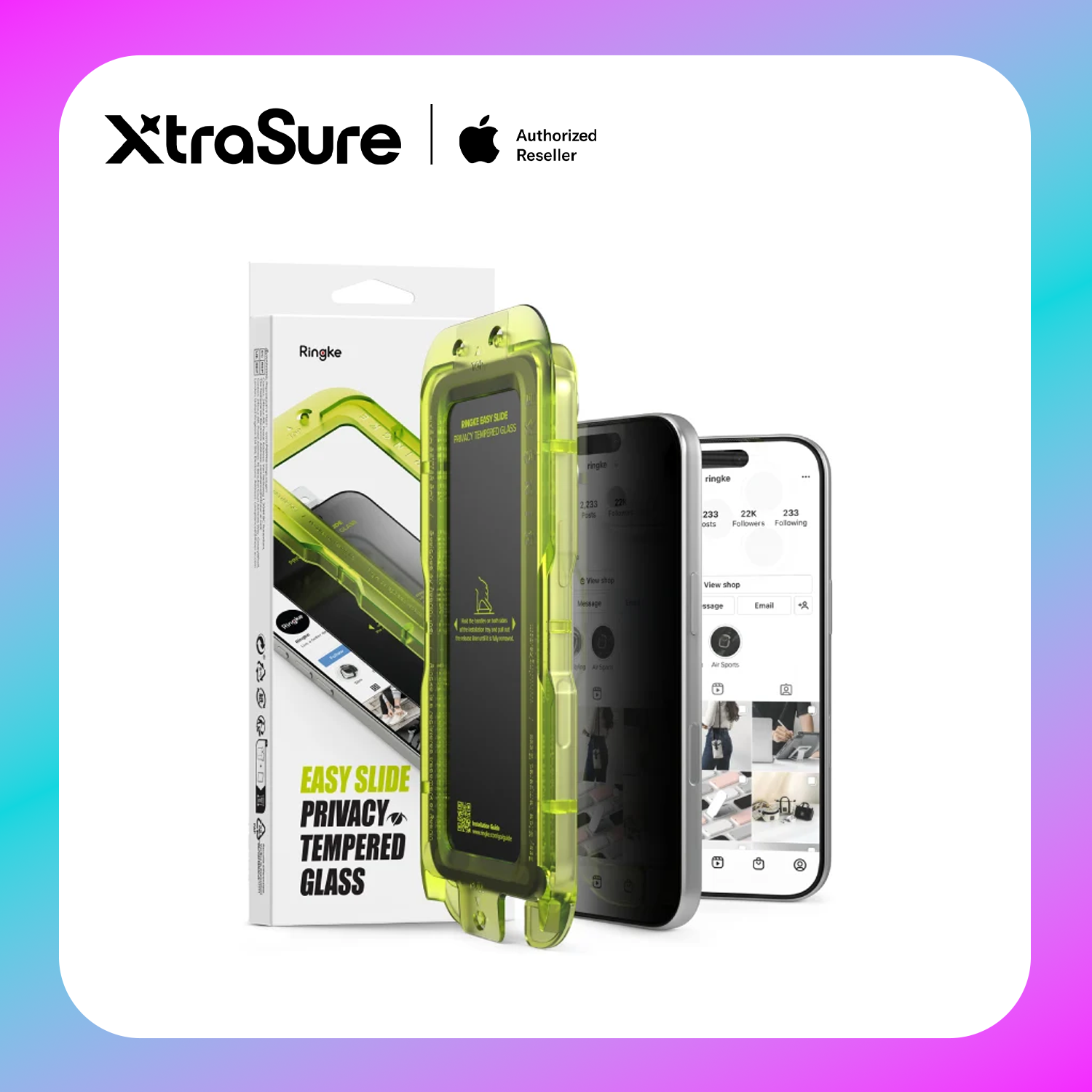 Ringke Easy Slide Privacy Tempered Glass for iPhone 17 Series