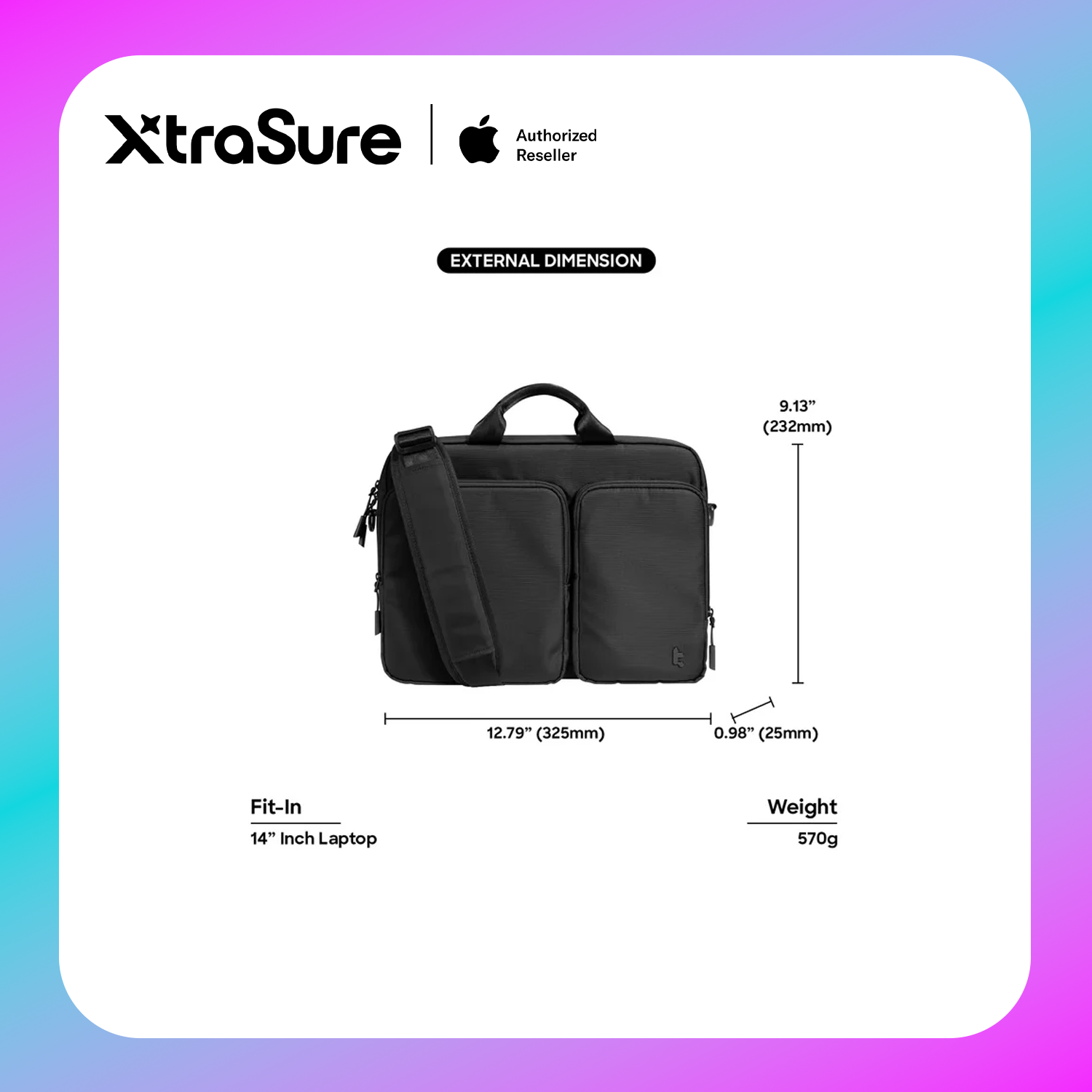 Tomtoc Navigator-A33 Laptop Shoulder Bag 14" Universal (Black)