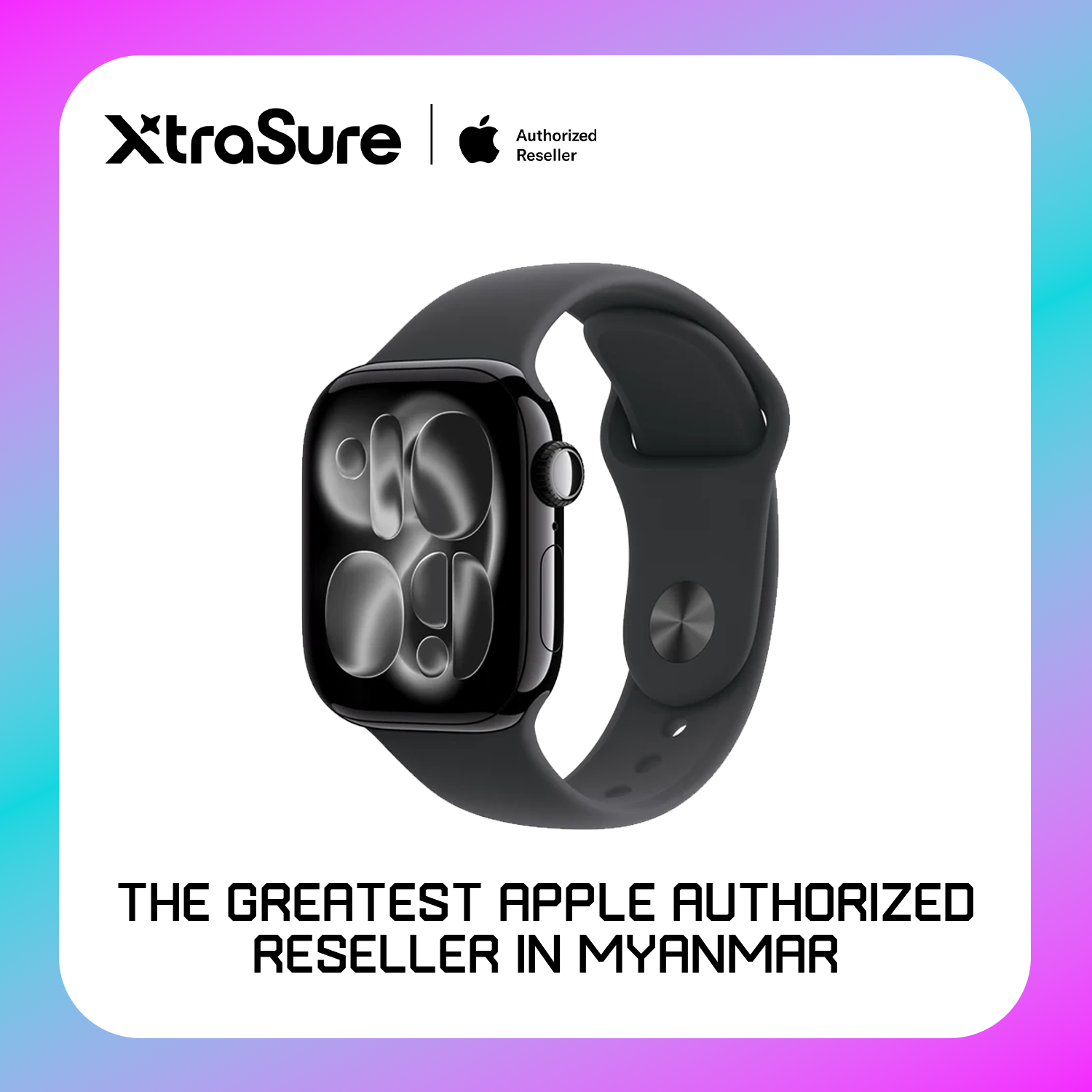 Apple Watch Series 11 GPS 2 mm Jet Black Aluminum Case with Black Sport Band – MEQT4 (S/M) Main image