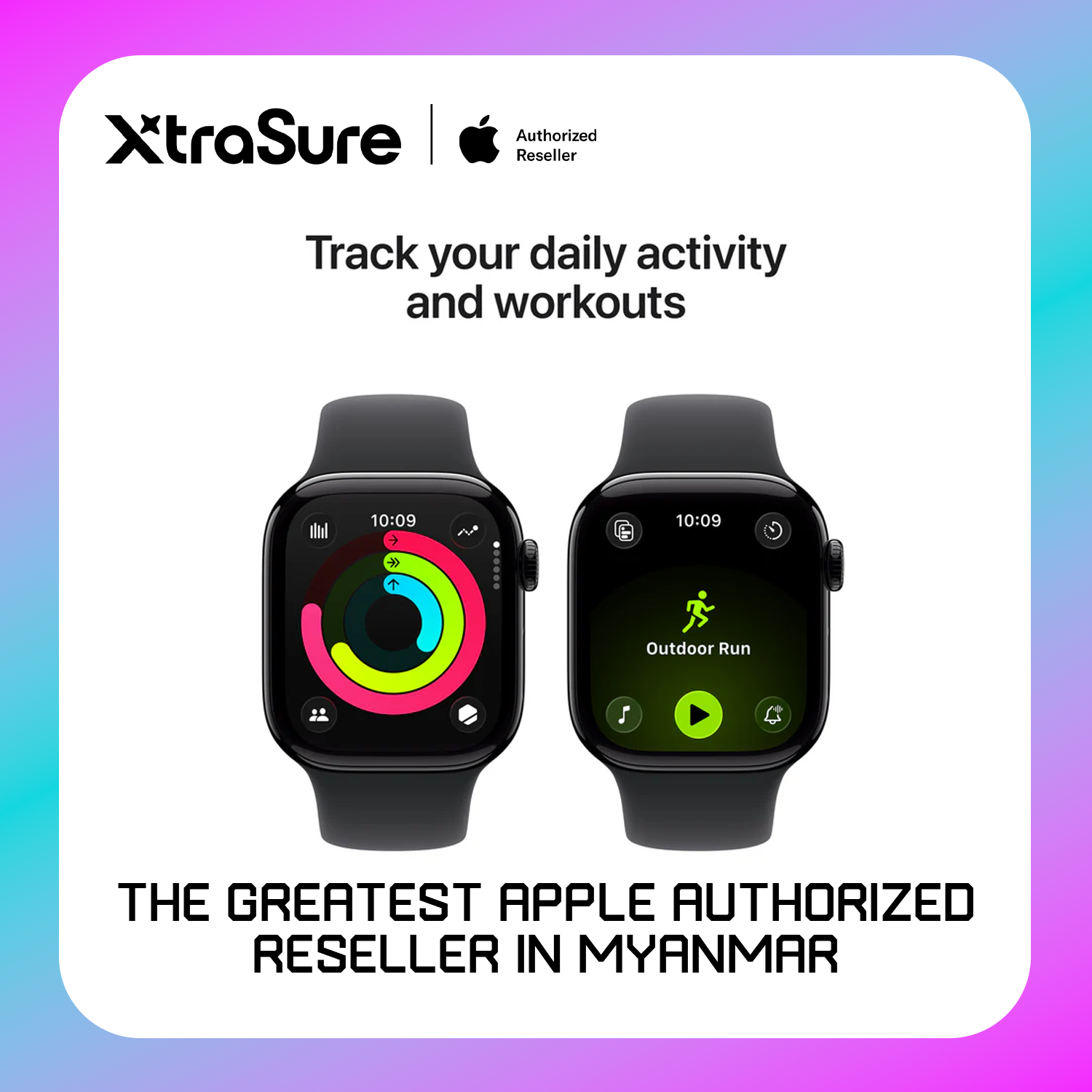 Apple Watch Series 11 GPS, 46 mm Jet Black Aluminium Case with Black Sport Band – MEUX4 (M/L)