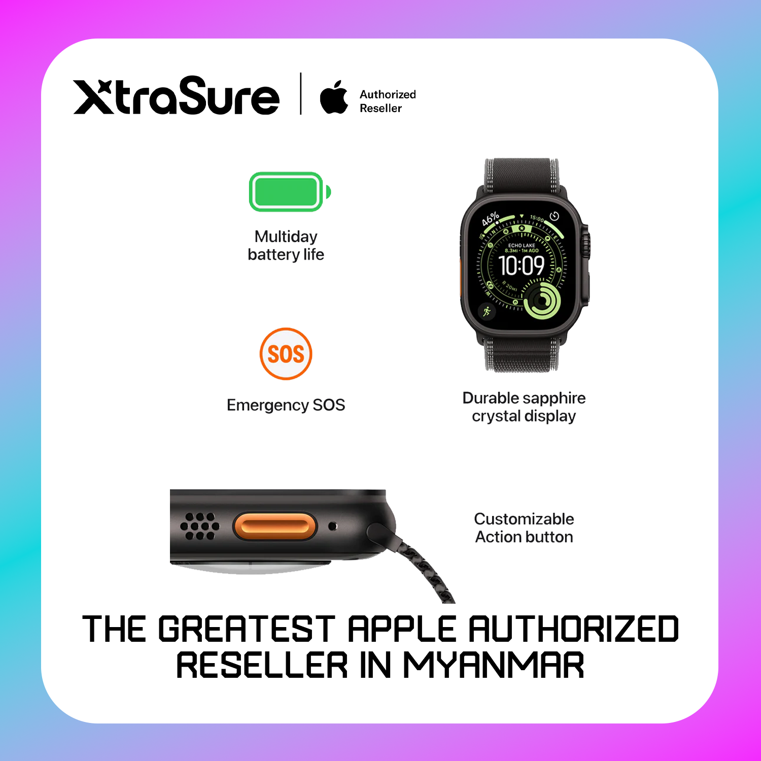 Apple Watch Ultra 3 GPS + Cellular, 49mm Black Titanium Case with Black Alpine Loop – MF0X4 (L)