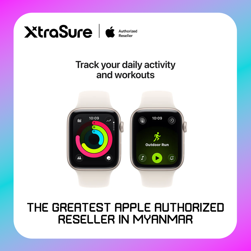 Apple Watch SE 3 GPS, 44mm Starlight Aluminum Case with Starlight Sport Band – MEHJ4 (M/L)