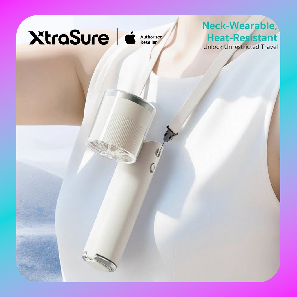 COTECi Long-Lasting Neck-Wearable 0° Handheld Fan (Off White)