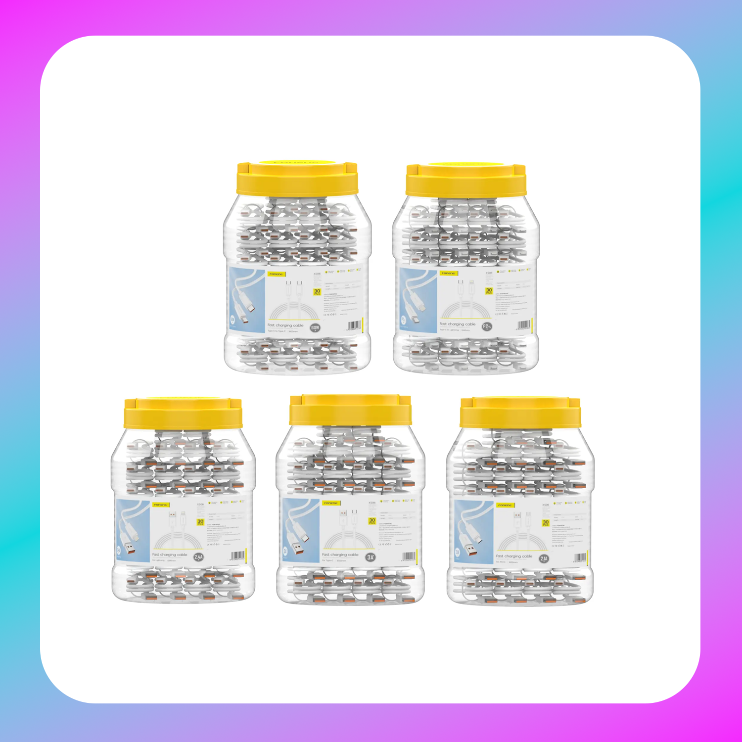 Foneng XS06 1M Cable Jar (30pcs/jar) Main image