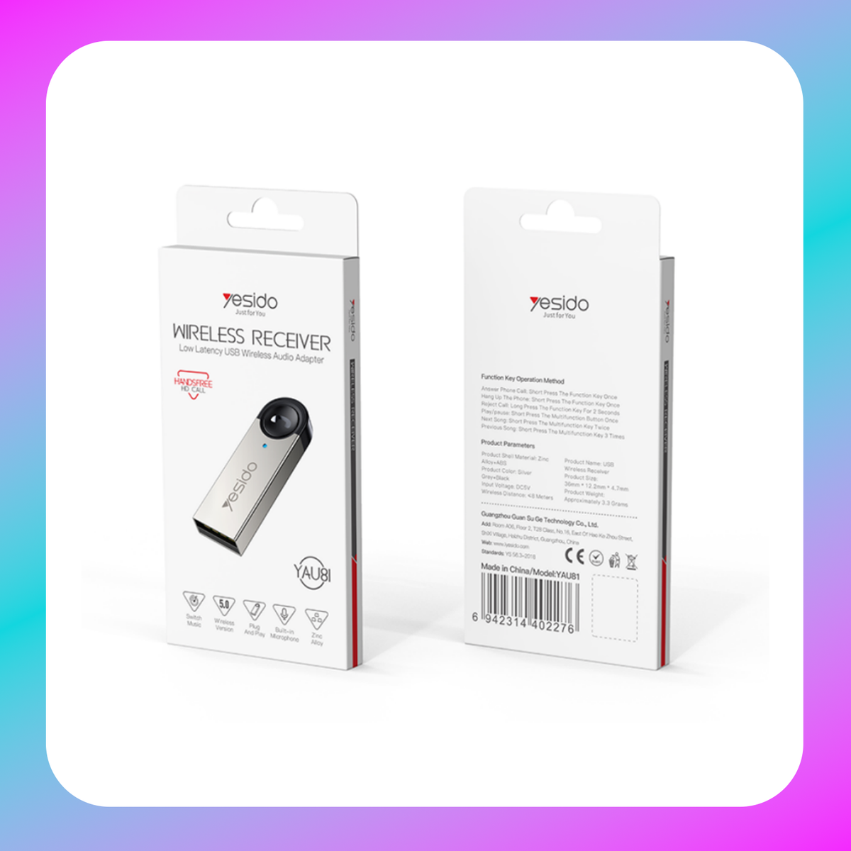 Yesido YAU81 Bluetooth Receiver Main image