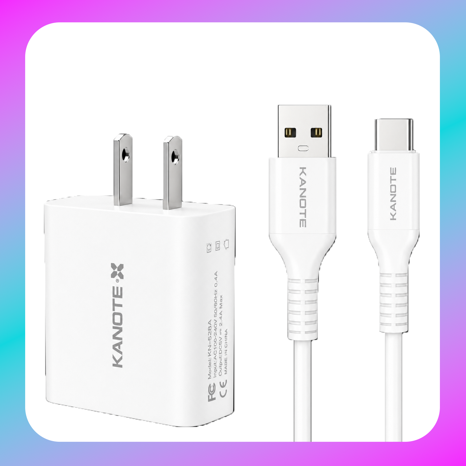 Kanote CS-22.5W 22.5W Charger Set + Type C Cable