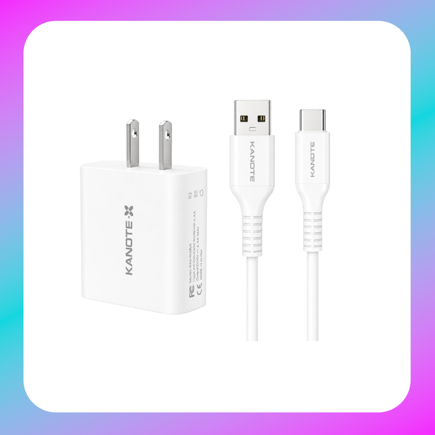 Kanote CS-18W18W Charger Set + Type C Cable