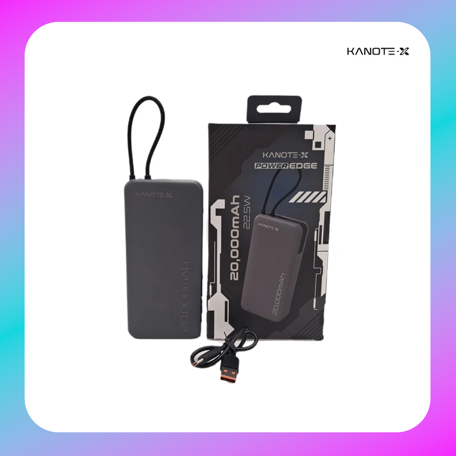 Kanote PE-20W Power Edge 20K 22.5W with built-in C Cable Main image