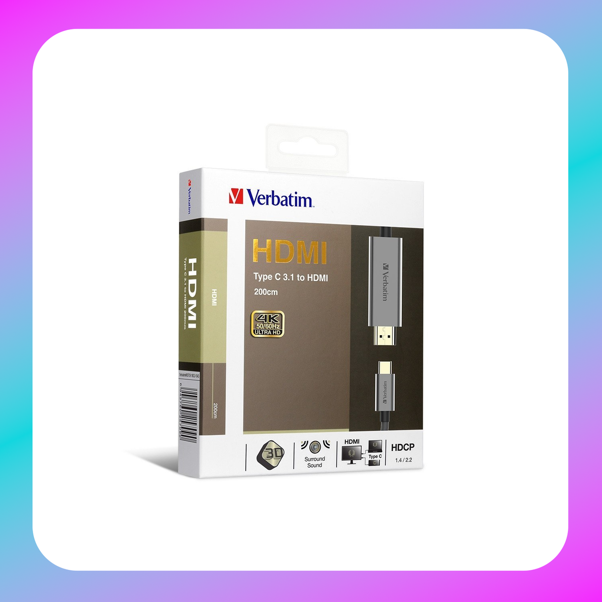 Verbatim Type C 3.1 to HDMI 4K Cable (200cm)