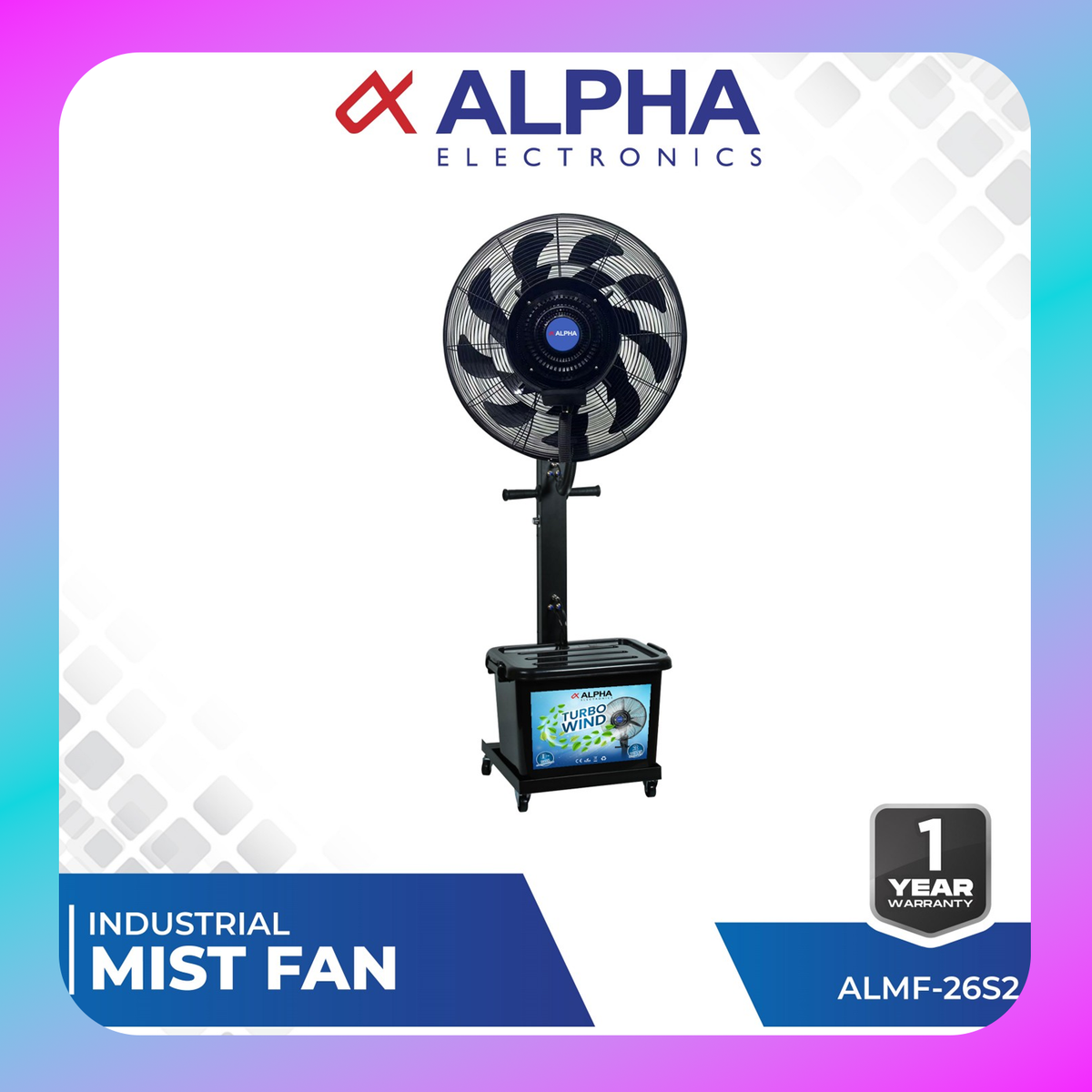Alpha Industrial Mist Stand Fan - ALMF 26S2