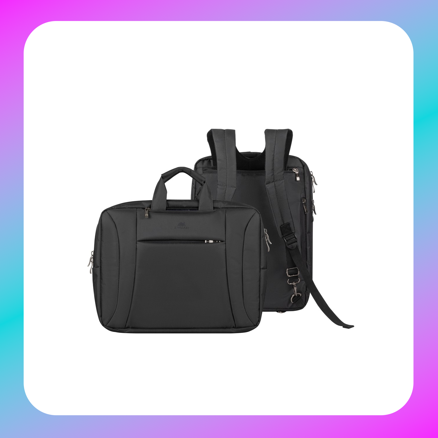 RIVACASE 8290 charcoal black convertible Laptop bag/backpack 16"