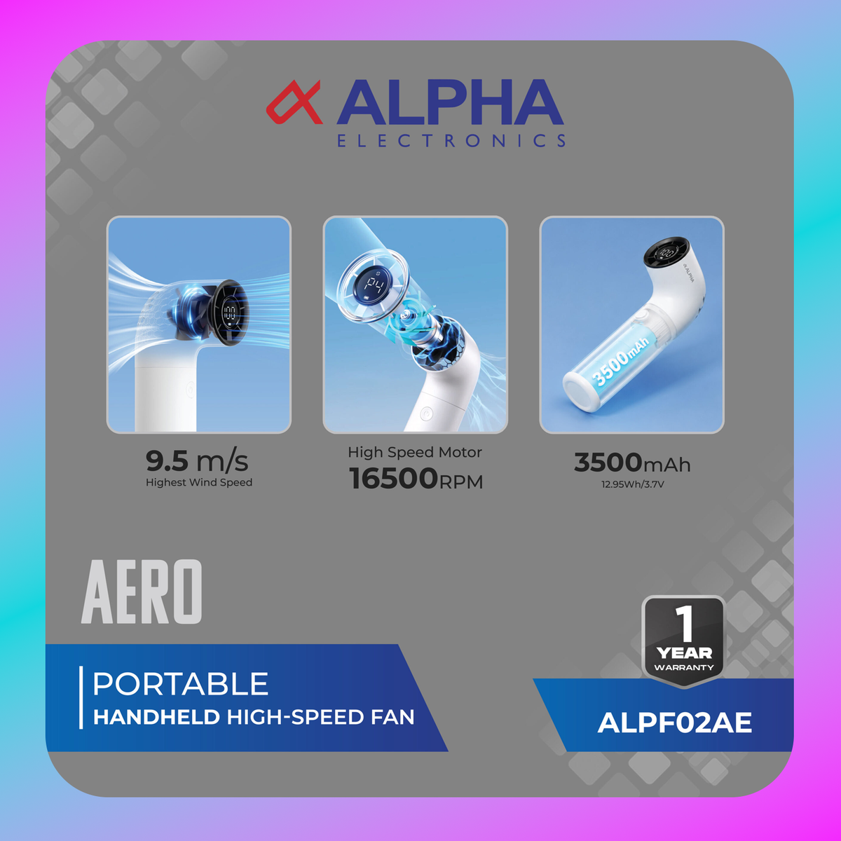 Alpha Handheld High-Speed Fan Aero - ALPF02AE