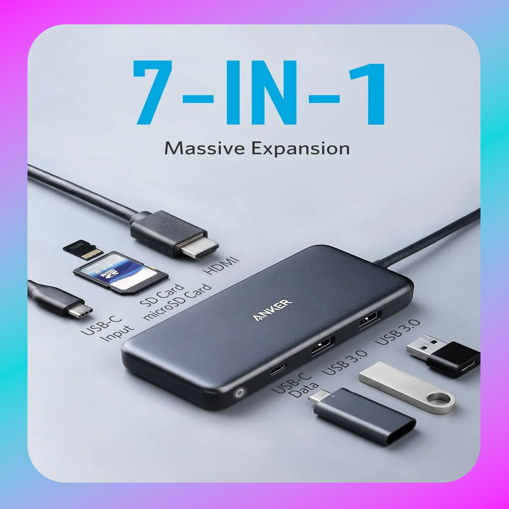 Anker USB C Hub, 7-in-1 USB C Adapter