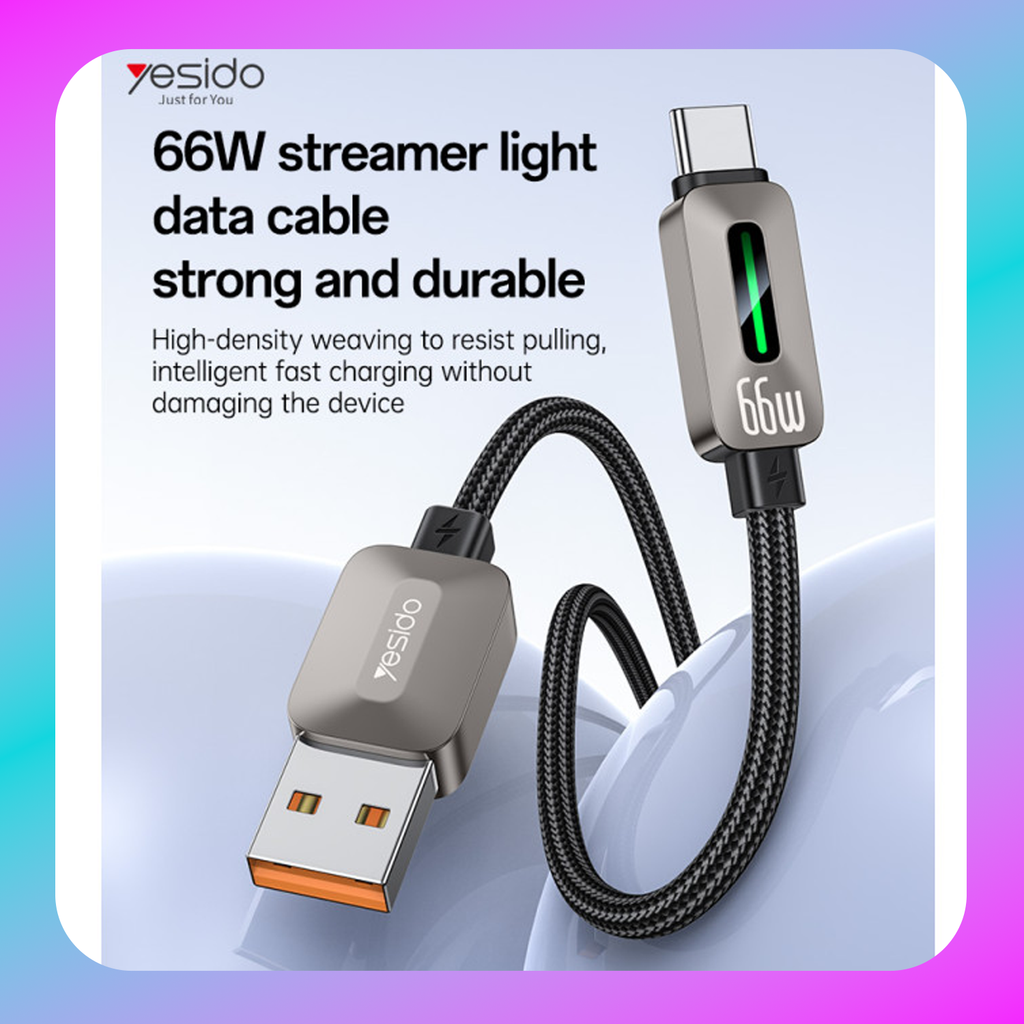 Yesido 66W A to C Data Cable 1.2 Meters