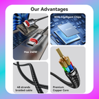 Yesido Type C-C 240W Data cable