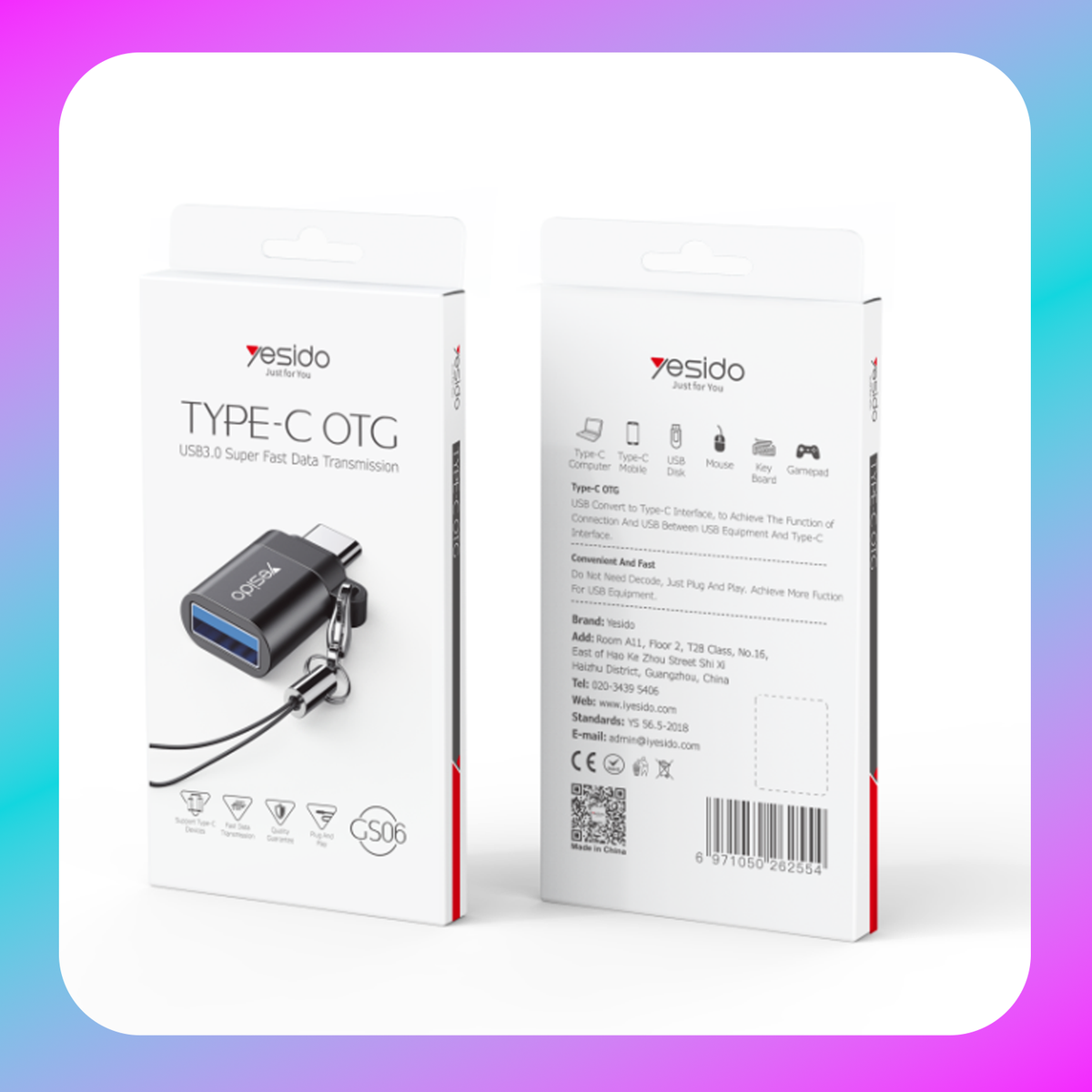 Yesido GS06 Type-C to USB-A OTG Adapter