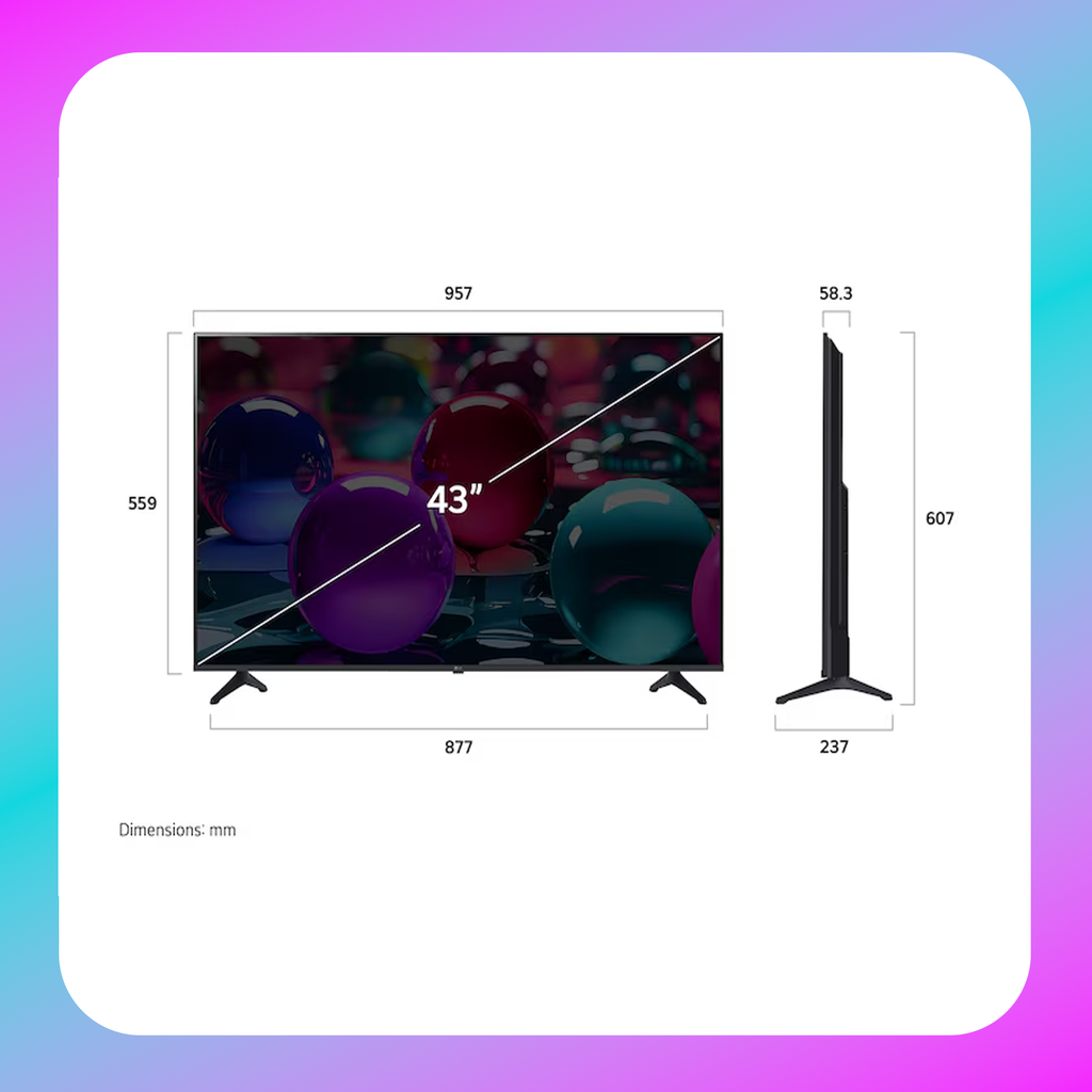 LG 43 Inch LG UHD AI UA73 4k Smart TV 2025 - 43UA7350PSB