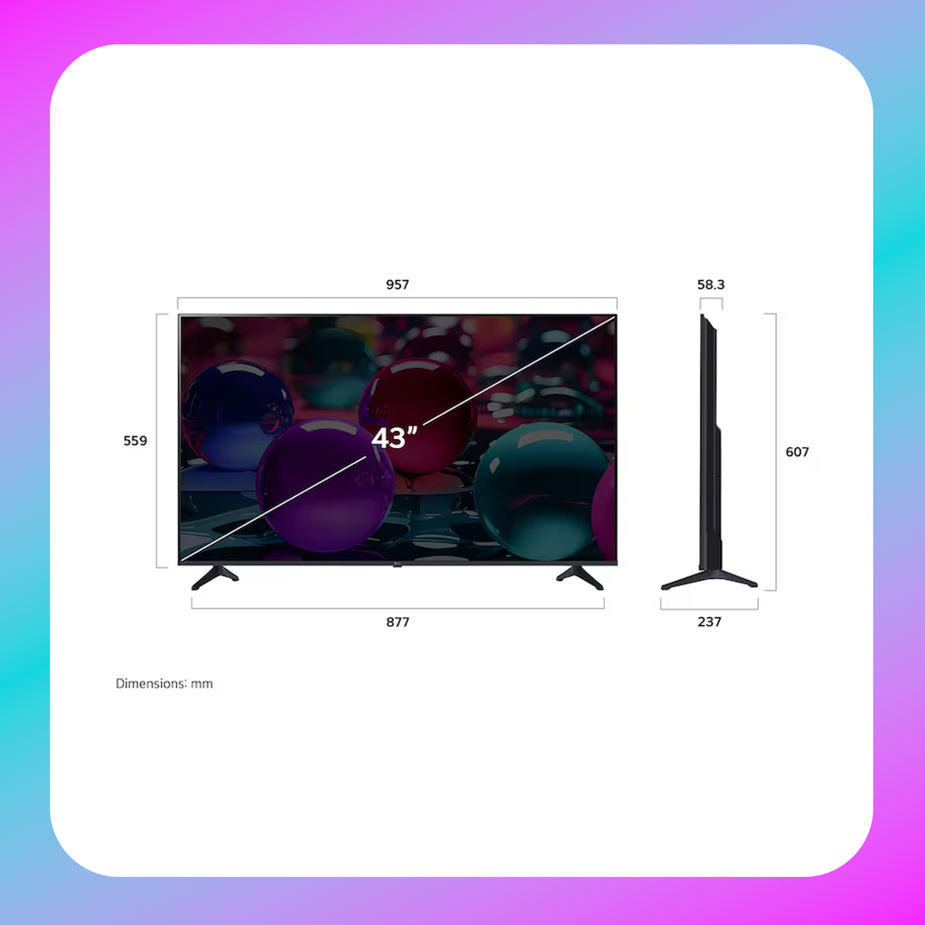 LG 43 Inch LG UHD AI UA73 4k Smart TV 2025 - 43UA7350PSB
