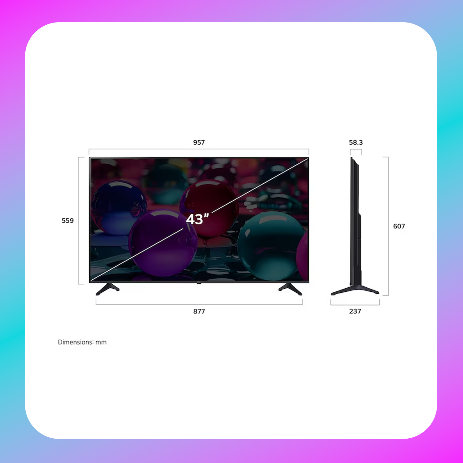 LG 43 Inch LG UHD AI UA73 4k Smart TV 2025 - 43UA7350PSB