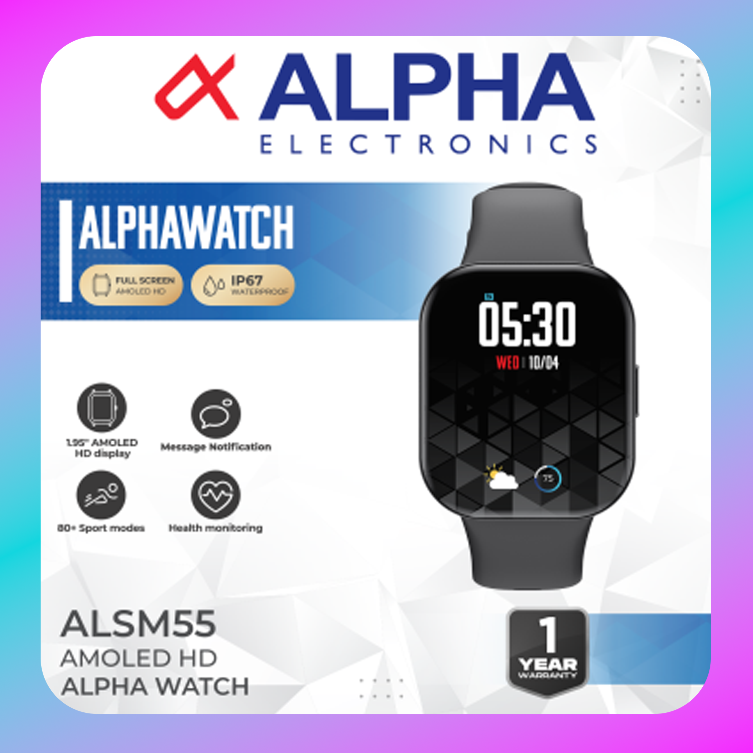 ALPHA ALSM55 (GREAY) SMART WATCH